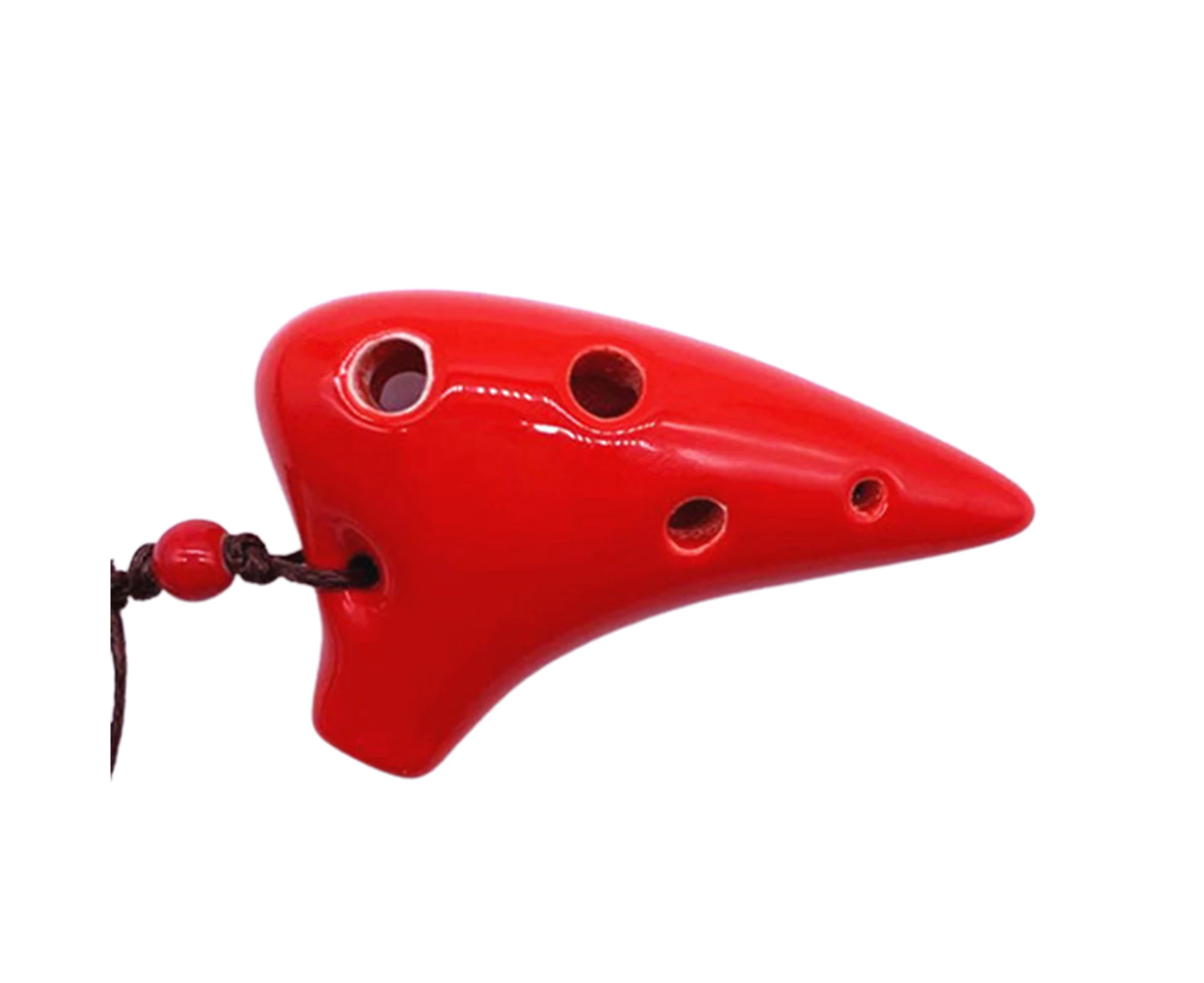 Ocarina 6 Hole Musical Instrument Ceramic Music Lover Mini Ocarina for Music Lover - Red