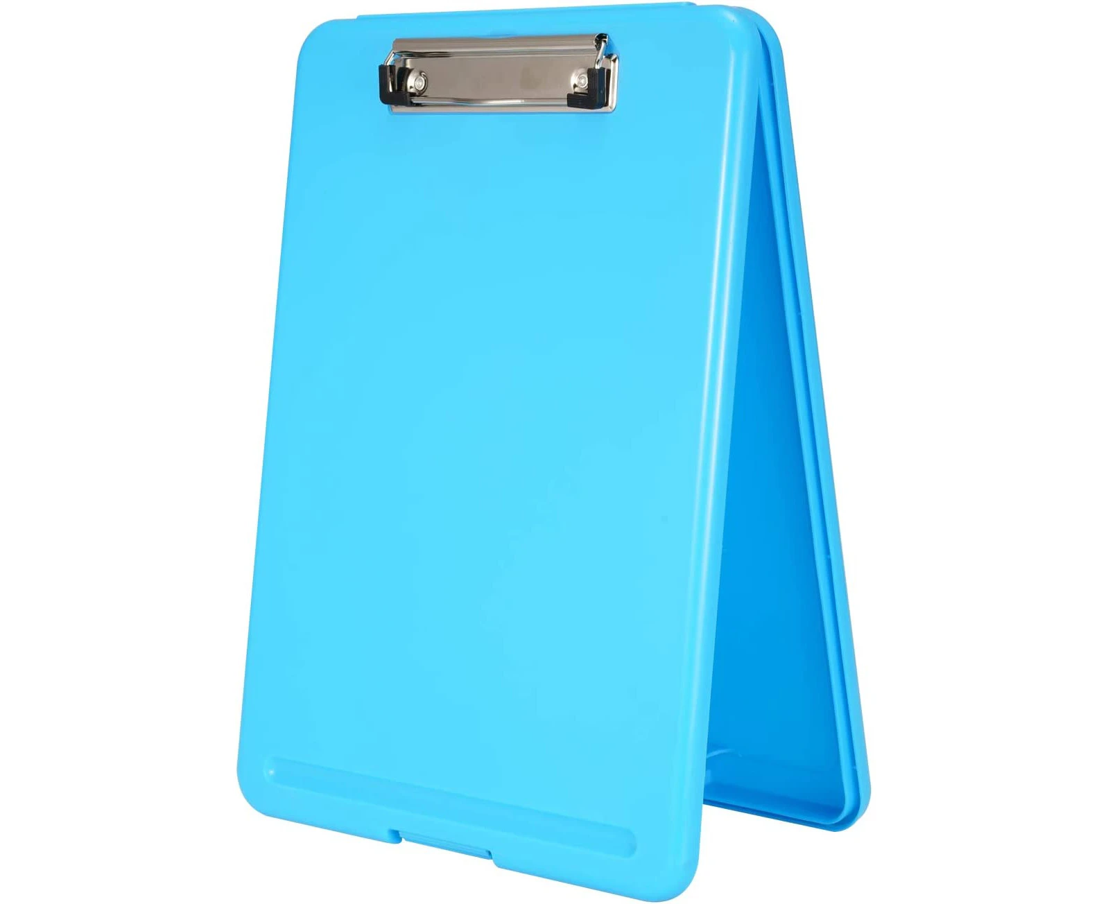 Plastic Clipboard with Storage, Open Nursing Clipboard Foldable Storage for Nurses, Lawyers, Students, Classroom, Office, Women, Man-Blue