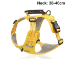 No Pull Dog Harness Adjustable Reflective Oxford Easy Control small Medium Large Dog Harness-Yellow-S-