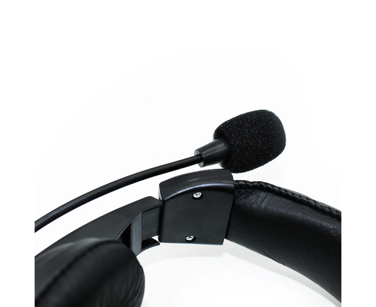 G750 Universal 3.5mm Jack Over-Ear Business Computer Headset Headphone with Mic-Black