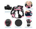 Service Dog Strap, Anti Pull Pet Vest Strap With Adjustable Hands-Free Dog Rope and Reflective Collar Powder - S