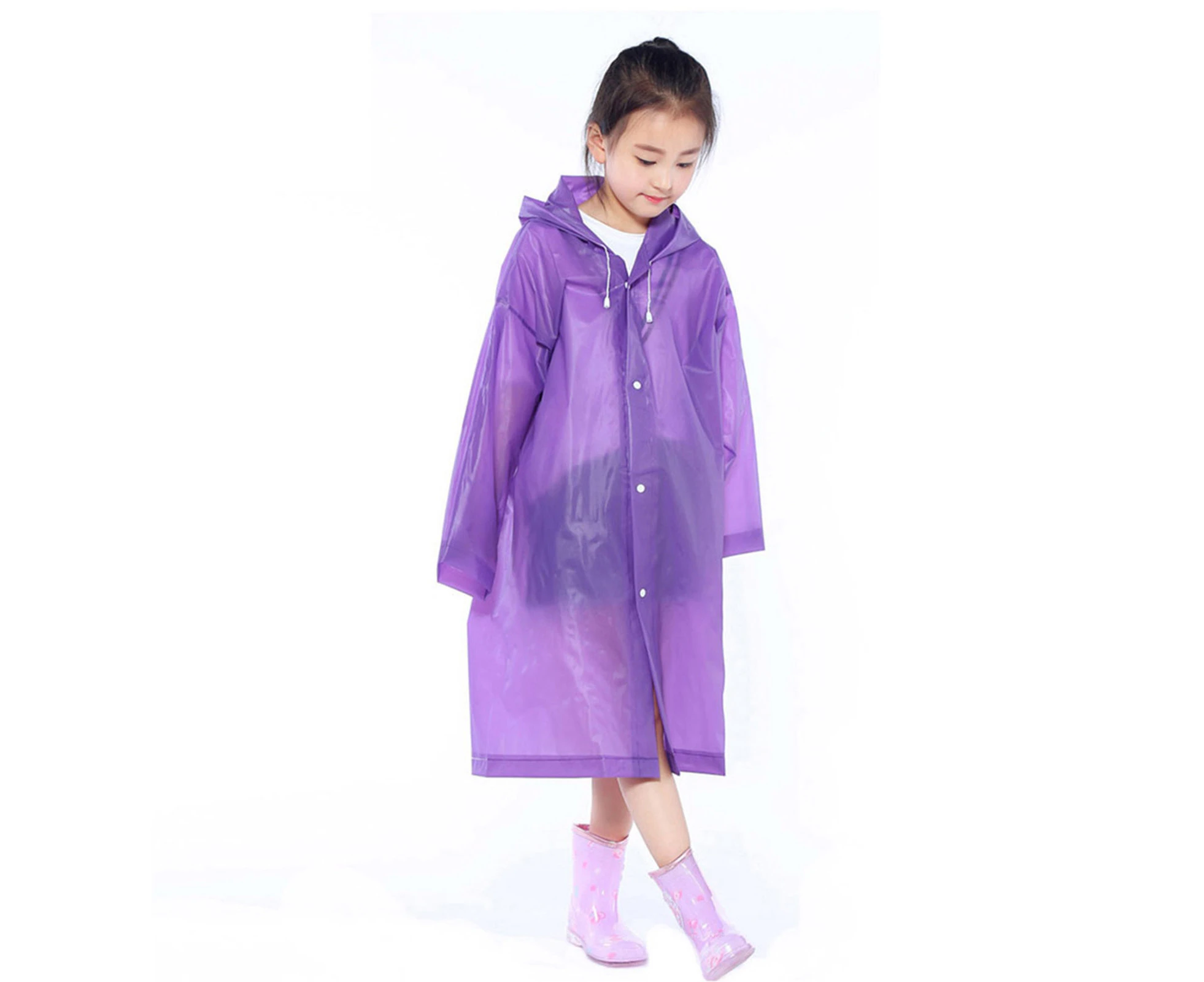 Raincoat Colorful Windproof Fast Drying Convenient Children Raincoat for Fishing - Purple