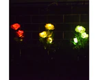 Waterproof Solar Simulation Rose Flower LED Lawn Stake Lights Graden Yard Decor - Yellow