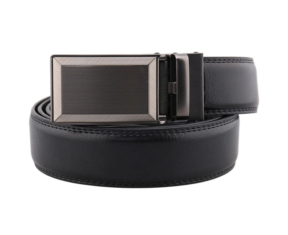 Egomilano Automatic Buckle Designer Men Genuine Leather Waist Belt - Black - Size 36 -38