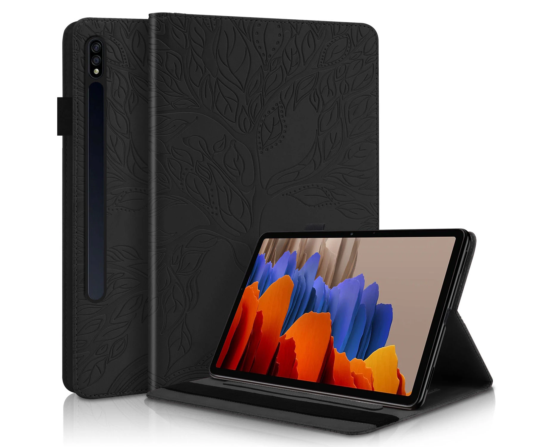 RXZT Samsung Galaxy Tab S8 / Tab S7 11-inch (SM-X700/X706/T870/T875) Leather Case - Black