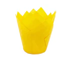 50 Pcs Cake Cup Multi-use Heat-resistant Oil-proof Paper Kitchen Cake Cup for Cooking - Yellow