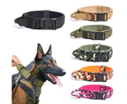 Premium Dog Collar with Handle, Adjustable Dog Collar Heavy Duty Quick-Release Buckle Dog Collar for Small or Medium to Extra Large Dogs Camo Green - L