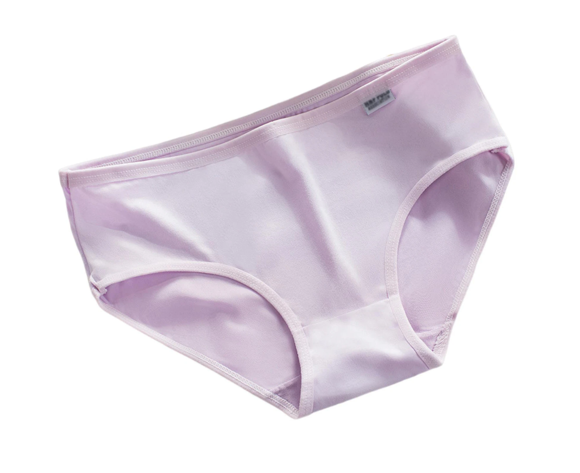 Women Underpants Lace Solid Color Breathable Mid Waist Soft Anti-septic Cotton Elastic Candy Color Lady Panties Inner Wear Clothes-Purple