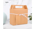 50Pcs Rectangle Shape Paper Candy Box Wedding Birthday Party Gift Supply (Yellow)