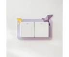 Switch Sticker Adorable Removable Paper Crane Pattern Wall Light Switch 3D Cartoon Sticker Household Supplies-Purple L unique value