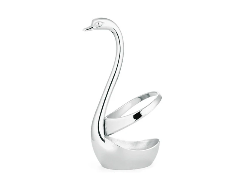 Creative Zinc Alloy Fork Spoon Swan Fruit Food Fork Spoon Knife Base Holder, Size: 15 x 7.5cm