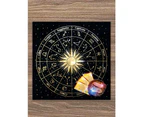 Altar Tarot Tablecloth, Black Square Celestial Deck Cloth, Deerskin Velvet Tablecloth, Witchcraft Supplies, Tablecloth for Tarot Divination and Astrology