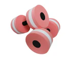 2Pcs EVA Foam Dumbbell Water Pool Weight Aerobics Medium Aquatic Barbell Fitness Pink