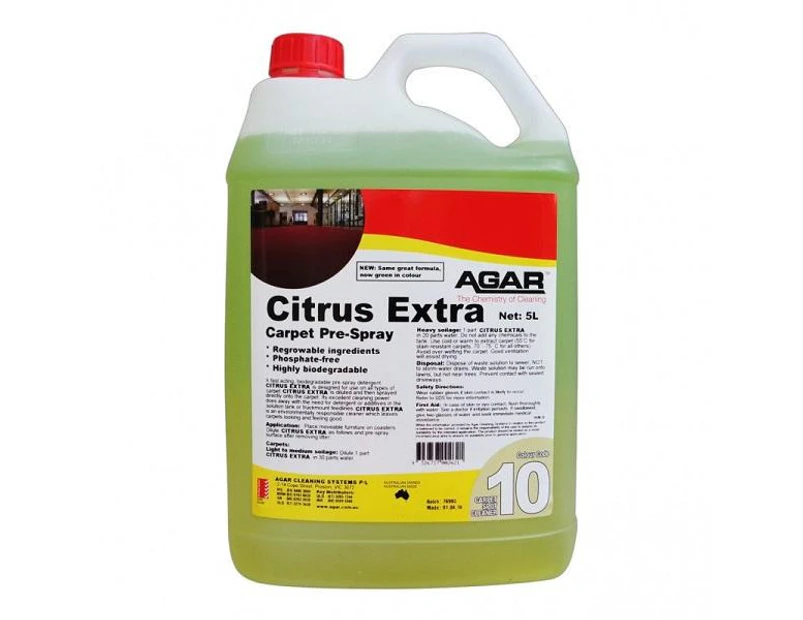 Agar Agar Citrus Extra Carpet Cleaner (Prespray) Biodegradable 5Lt