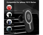 15W Qi Wireless Car Charger Phone Holder Mount -Black