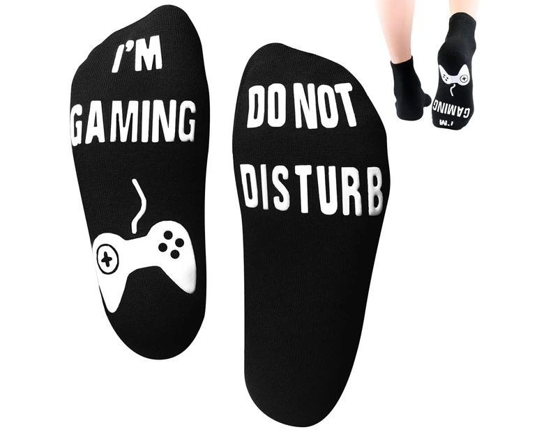 Do Not Disturb I'M Gaming Socks, Gaming Sock Funny Novelty Gift For Teen Boys Mens Gamer Kids Sons Husbands Boyfriends Women
