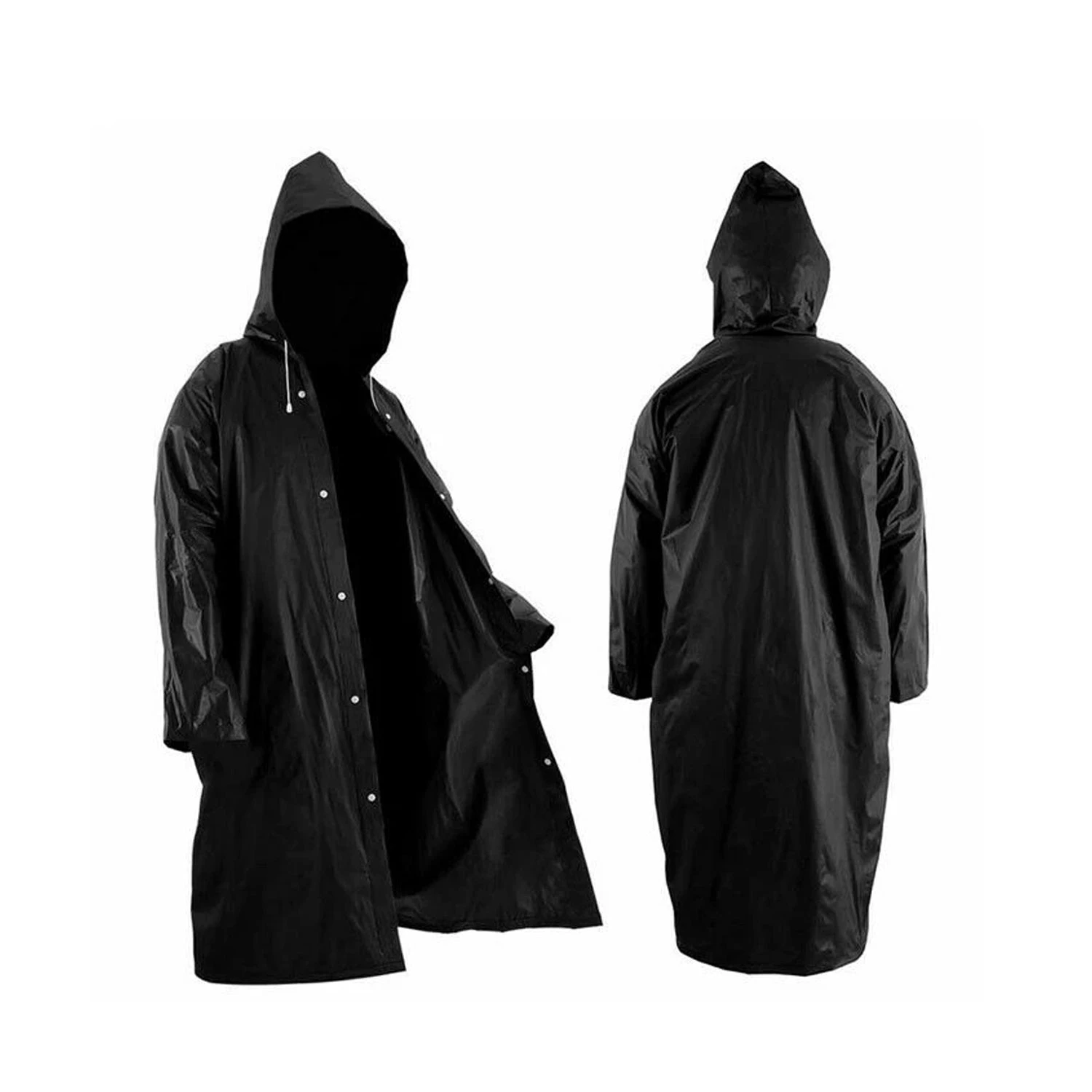 Waterproof Raincoat Jacket Mens Womens Long Hooded Rainwear EVA Rain Coat