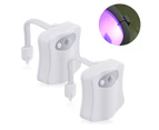 2Pcs Toilet Sensor Light-8 Ribbon Color Boxcase Pack Toilet Night Light 8 Color Color Changing Night Light Motion Sensor