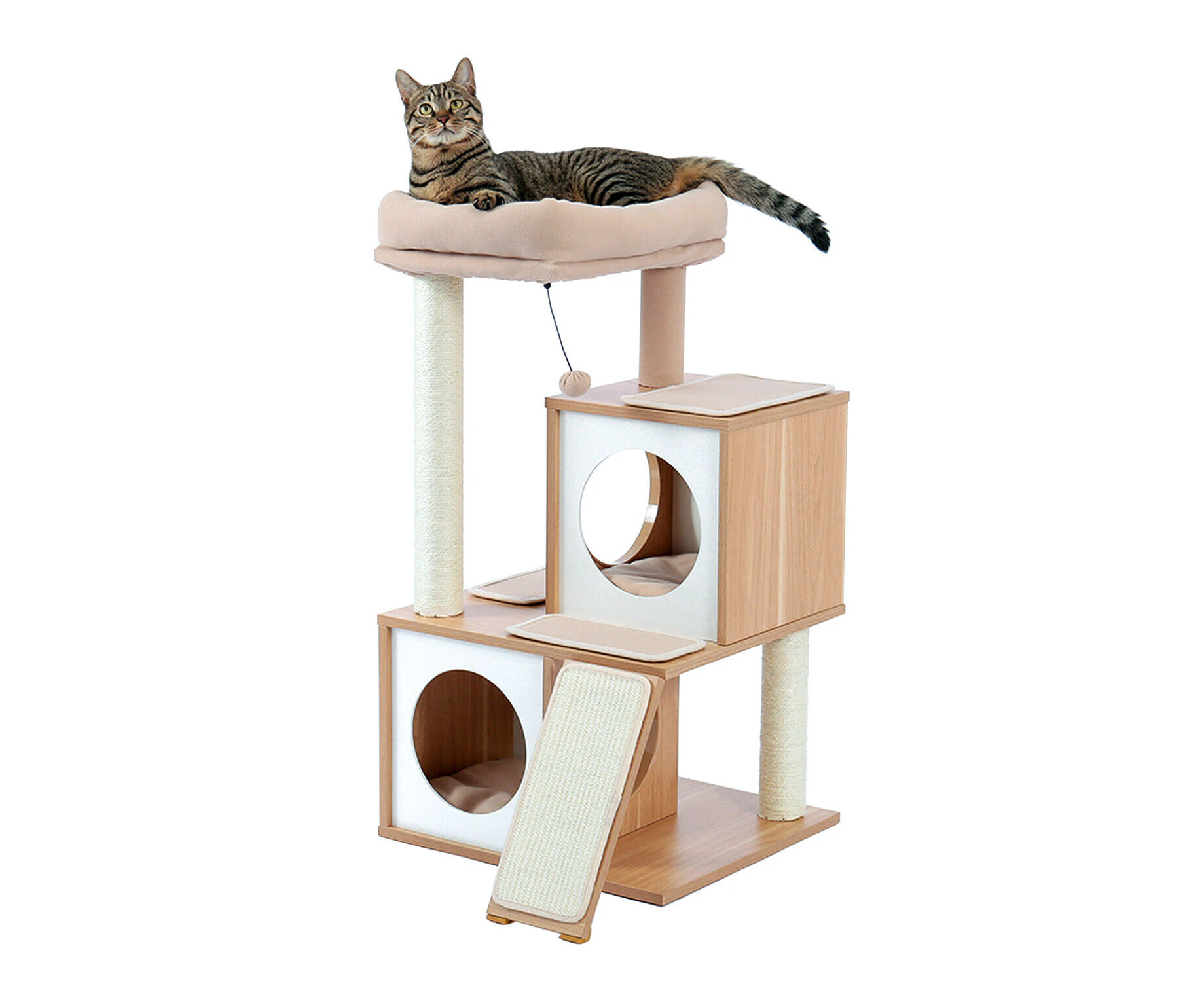 Road Cat Tree Tower Scratching Post Scratcher Wood Condo House Bed Cat Toys 89cm