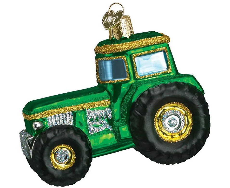 (Tractor) - Old World Christmas Contractor Tools Glass Blown Ornaments for Christmas Tree Tractor