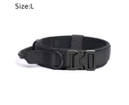 Premium Dog Collar with Handle, Adjustable Dog Collar Heavy Duty Quick-Release Buckle Dog Collar for Small or Medium to Extra Large Dogs BLACK - L