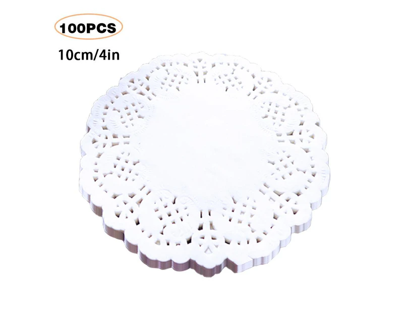 100Pcs Round Flower Bottom Paper Placemat Coaster Cake Baking Paper Pad Oil-Absorbing Dessert Paper Photo Background Paper