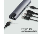 5-in-1 Type-C to USB3.0 PD Docking Station Hub Dock Adapter Converter