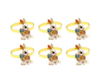 6Pcs Napkin Ring Eye-catching Exquisite Alloy Easter Rabbit Napkin Circle Party Decor Home Supplies-S Golden unique value