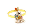 6Pcs Napkin Ring Eye-catching Exquisite Alloy Easter Rabbit Napkin Circle Party Decor Home Supplies-S Golden unique value