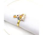 6Pcs Napkin Ring Eye-catching Exquisite Alloy Easter Rabbit Napkin Circle Party Decor Home Supplies-S Golden unique value