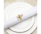 6Pcs Napkin Ring Eye-catching Exquisite Alloy Easter Rabbit Napkin Circle Party Decor Home Supplies-S Golden unique value