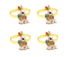 6Pcs Napkin Ring Eye-catching Exquisite Alloy Easter Rabbit Napkin Circle Party Decor Home Supplies-S Golden unique value