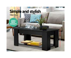 Lift Up Top Coffee Table Storage Shelf Black