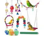 12 Packs Parrot Swing Toys Bird Toys - Hanging Chewing Bell Bird Cage Toys Suitable For Parakeets, Lovebirds, Cockatiels, Macaws, Finches