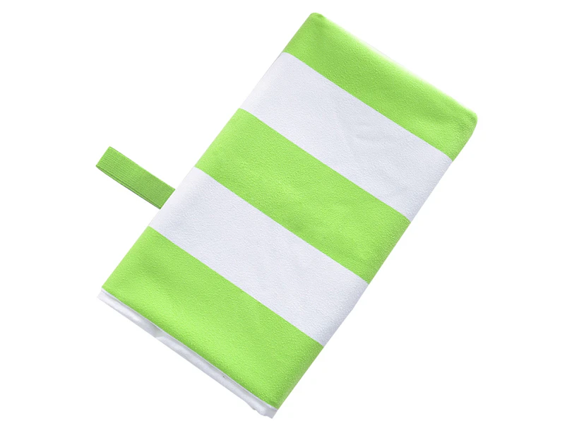 80x160cm Microfiber Quick-dry Striped Soft Absorbent Gym Pool Beach Bath Towel - Green