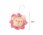Sunflower Pig Pendant Attractive Beautifully Lovely Cartoon Style Fine Workmanship Decorate Plush Piggy Keychain Children Doll Toy for Key Charm-Rose Red S