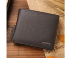 Mens Genuine Leather Wallet Cowhide Coin Purse Wallet Multiple Card Slots Black