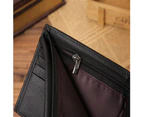 Mens Genuine Leather Wallet Cowhide Coin Purse Wallet Multiple Card Slots Black