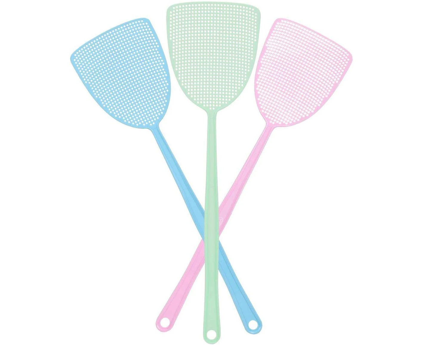 Fly Swatter, Strong Flexible Manual Swat Set Pest Control, Assorted Colors (3 Pack) (3 Colors)