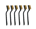 Mini Brass Wire Brush ,Set for Cleaning Welding Slag and Rust,6 Pieces