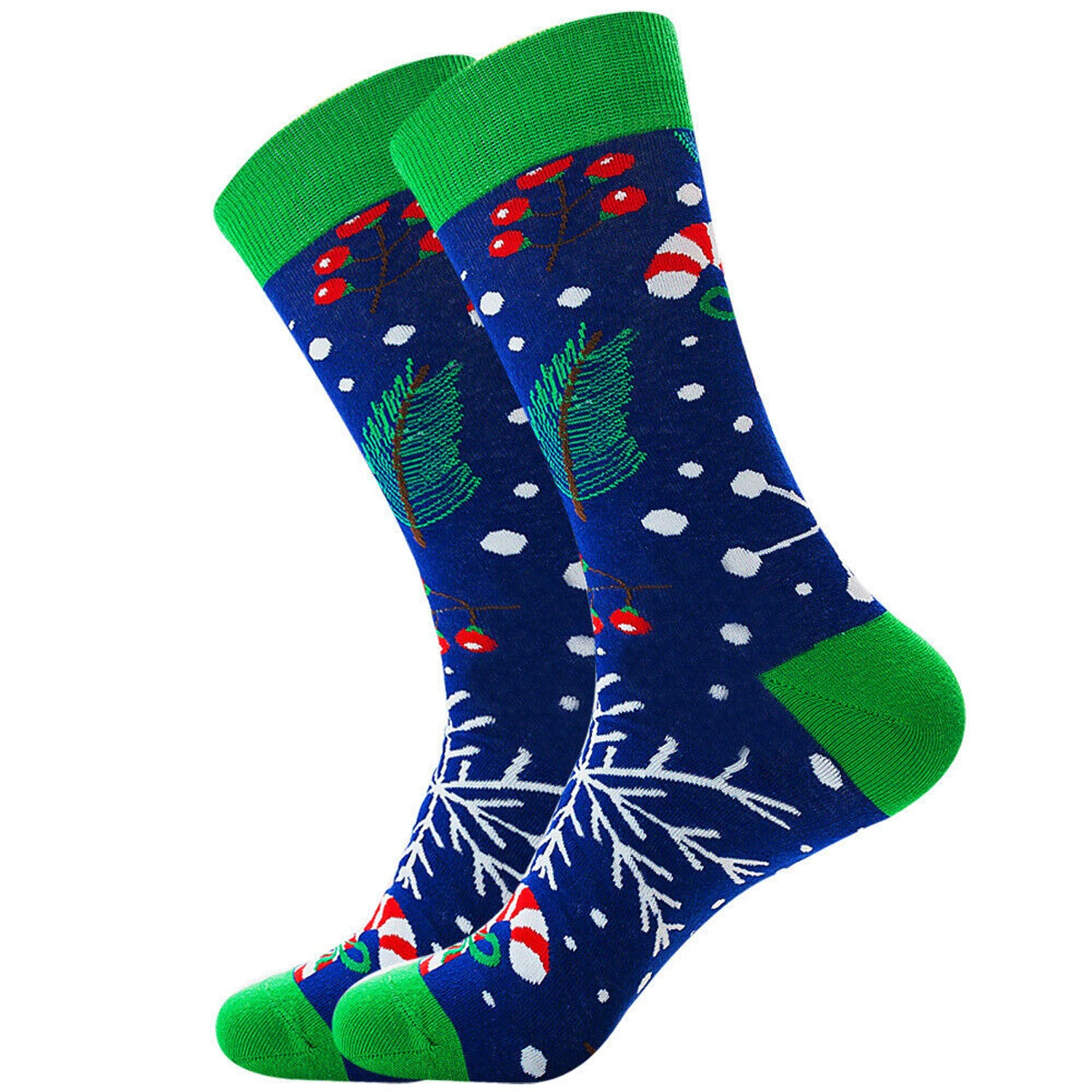 Xmas Men Cotton Socks Size 8-14 Funky Colourful Sox Novelty Party Gift Santa Design 5