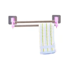 Mbg Kitchen Multifunctional Towel Cabinet Rack Hanger Bathroom Double Pole Holder-Light Purple - Light Purple