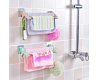 Mbg Kitchen Multifunctional Towel Cabinet Rack Hanger Bathroom Double Pole Holder-Light Purple - Light Purple