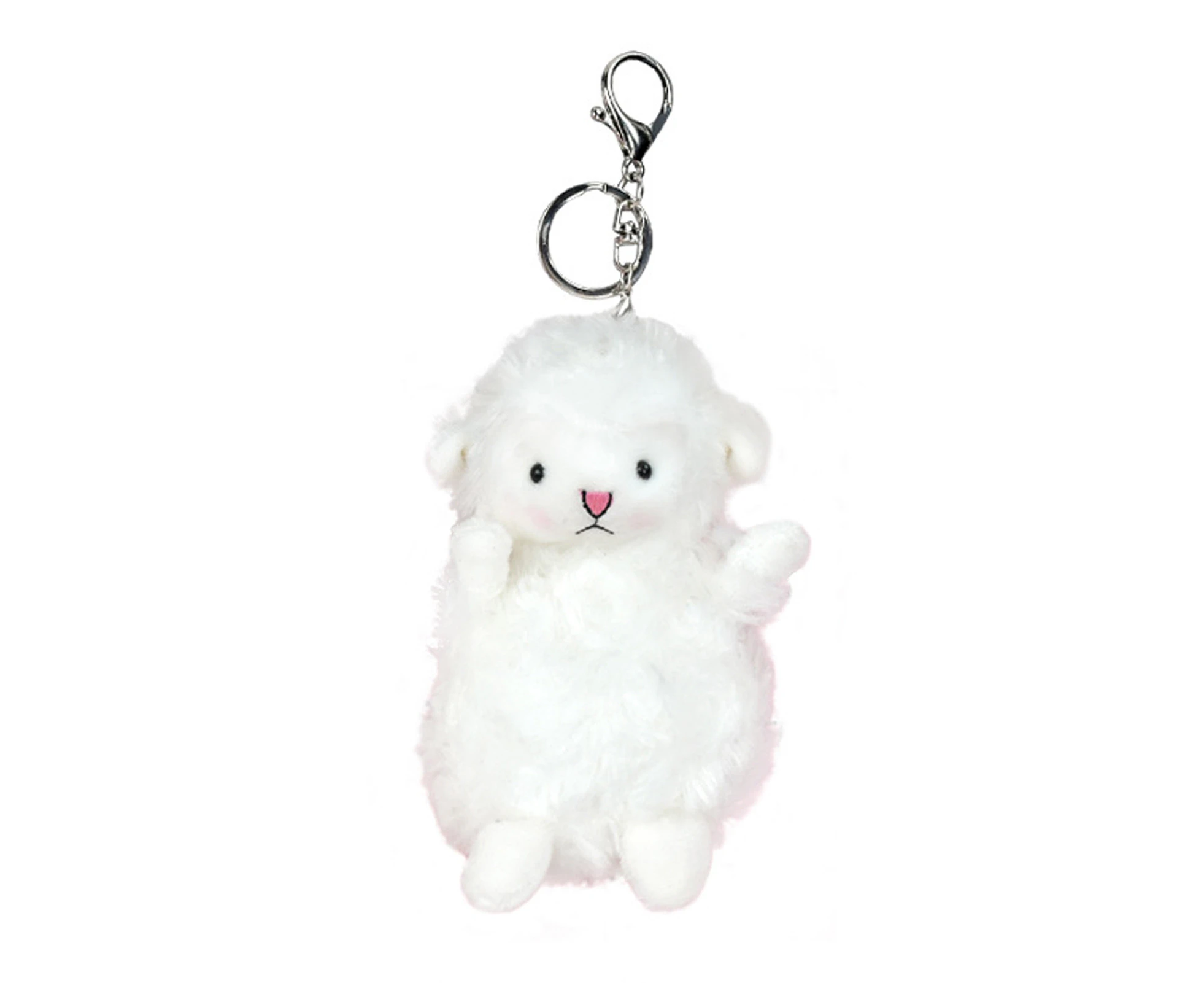 Windyhope Keychain Pendant Cartoon Sheep Anti-lost Adorable Stuffed Little Lamb Key Holder Backpack Accessories -