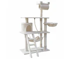 Cat Tree Scratching Post Tower House Furniture Wood Beige - 141cm