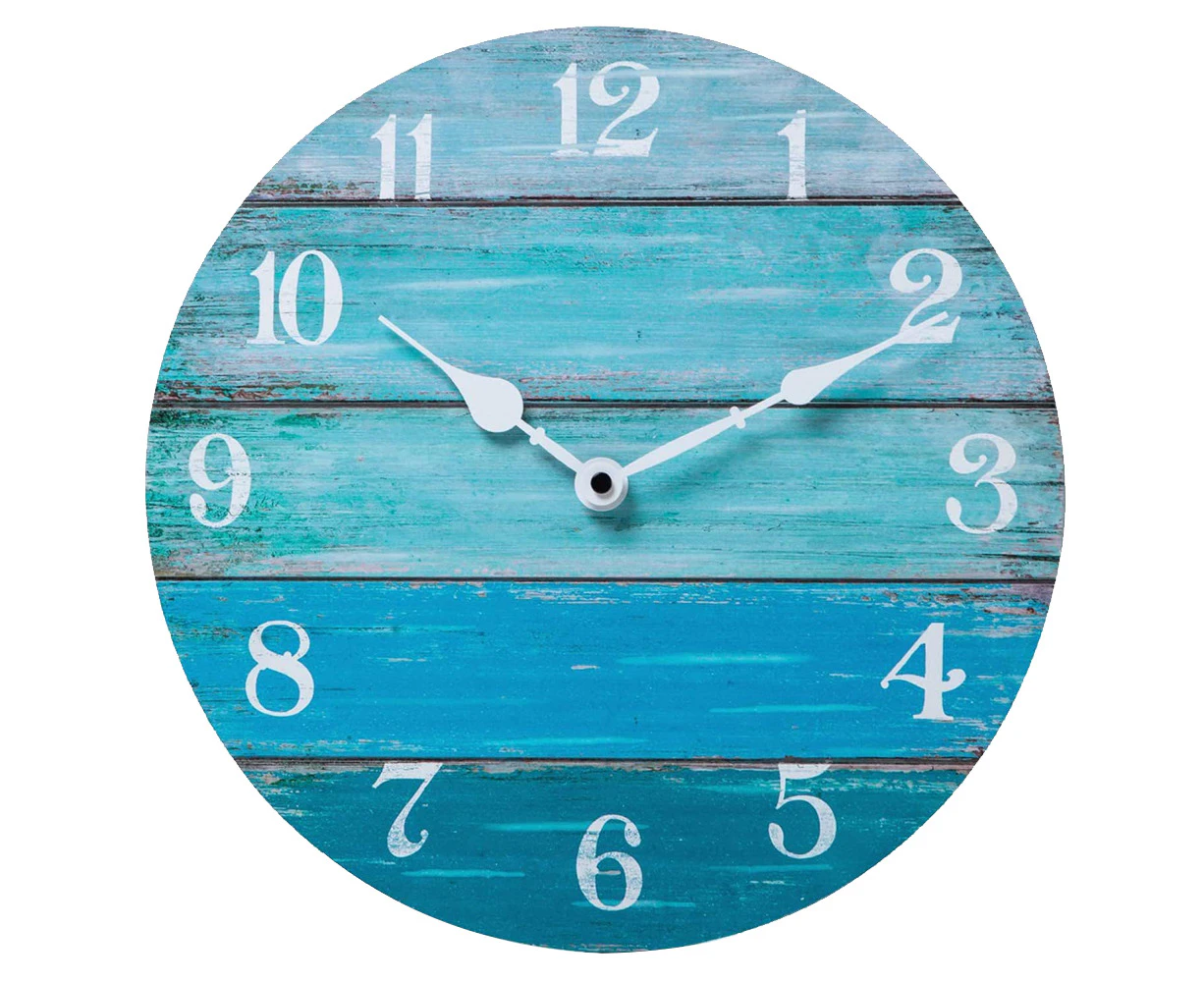 Wall clock digital creative clock living room silent beach scenery wall clock style2