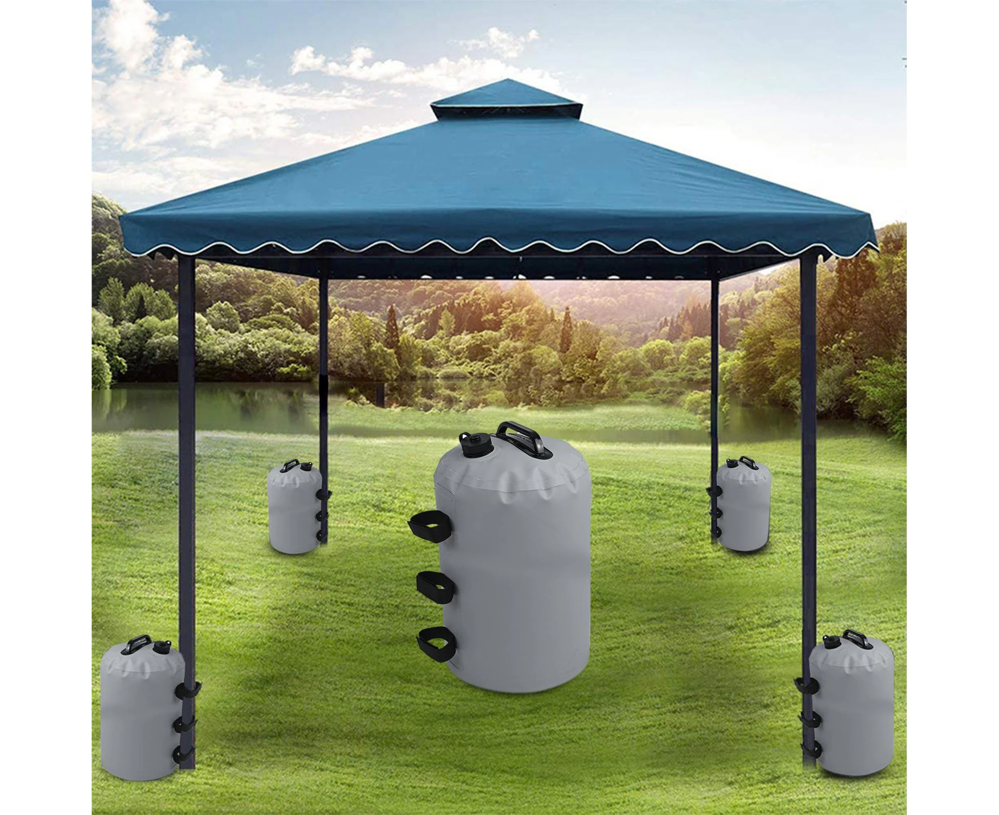 Canopy Water Weight Bag | Large Capacity Water Sand Weight Bags | Heavy Sand Bags for Canopy Outdoor Advertising Tent Type-20L Grey