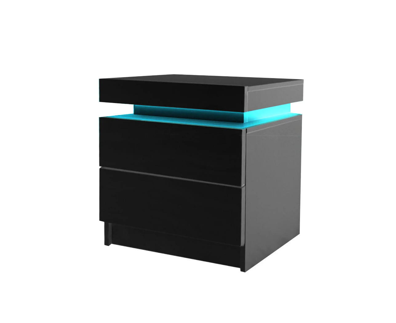 Bedside Tables Drawers Rgb Led Side Table High Gloss Nightstand Cabinet