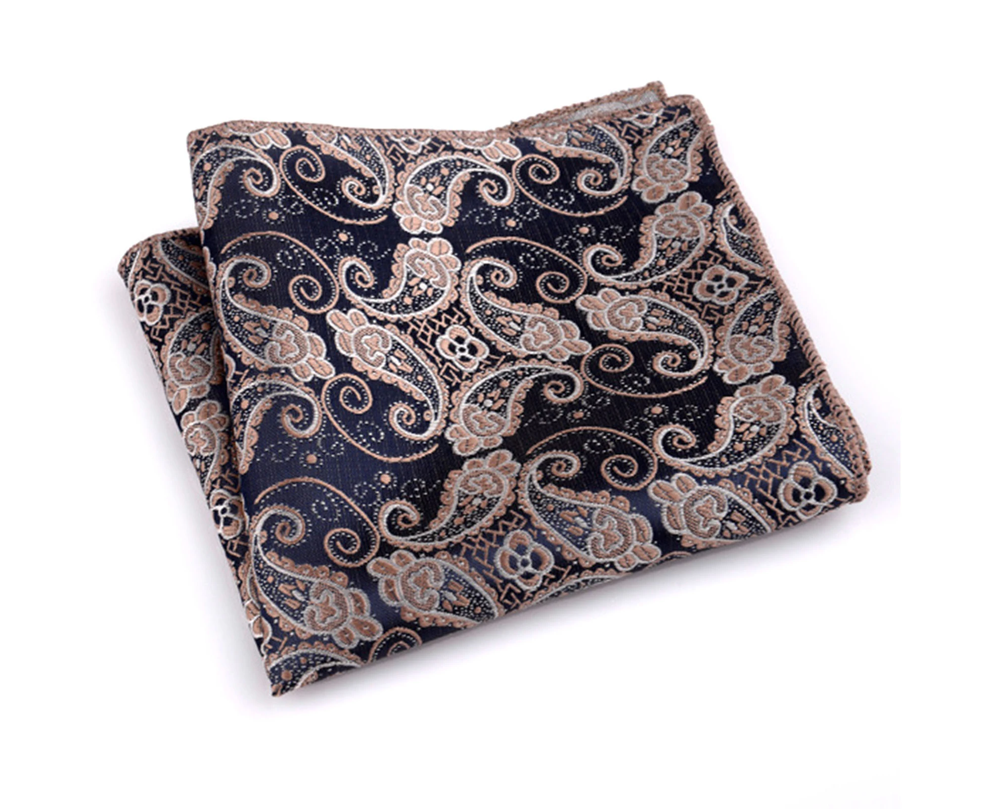 Nirvana Pocket Square Vintage Pattern Breathable Men Striped Paisley Handkerchief for Wedding-Purple