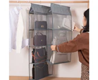 Fufu 2/3/4-Layer Dust-proof Wardrobe Storage Bags Foldable Hanging Holder Organizer-Grey-Four Layer